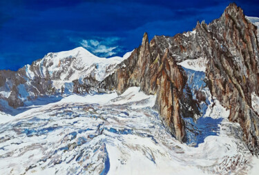 Painting titled "Le Grand Capucin su…" by Patrick Pradier, Original Artwork, Acrylic Mounted on Wood Stretcher frame