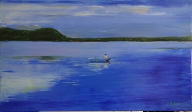 Painting titled "Bleu Outremer" by Rafignon, Original Artwork, Oil