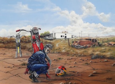 Painting titled "LA REVOLTE DES FLAT…" by Patrick Reinehr, Original Artwork, Acrylic Mounted on Wood Panel