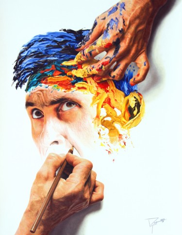 Dessin intitulée "Duel" par Patrick Rogelet, Œuvre d'art originale, Crayon