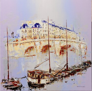 Картина под названием "Quai de Seine" - Patrick Rousseau, Подлинное произведение искусства, Масло