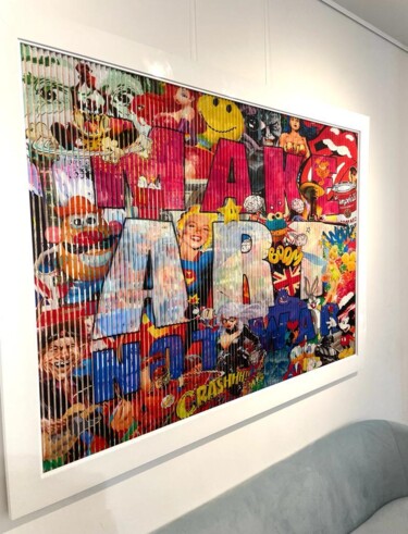 Peinture intitulée "BOOM, MAKE ART NOT…" par Patrick Rubinstein, Œuvre d'art originale, Collage numérique Monté sur Autre pa…