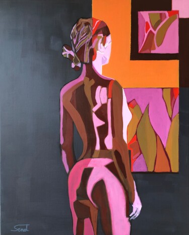 Malerei mit dem Titel "Carré de nuit" von Patrick Senet, Original-Kunstwerk, Acryl