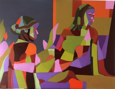 Malerei mit dem Titel "Songe d'une nuit d'…" von Patrick Senet, Original-Kunstwerk, Acryl
