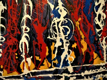 Painting titled "84-"ALORS ON DANSE…" by Patrick William Tamper, Original Artwork, Acrylic Mounted on Wood Stretcher frame