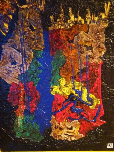 Pittura intitolato "17-Mappa-mundi." da Patrick William Tamper, Opera d'arte originale, Acrilico Montato su Telaio per barel…
