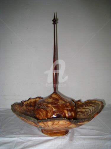 Sculpture titled ""Loupe d'Amandier"" by Patrick Thubert, Original Artwork, Wood