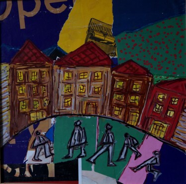 Malerei mit dem Titel "VILLE6" von Patrick Tourtel, Original-Kunstwerk, Acryl