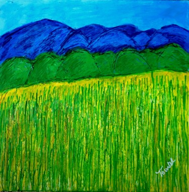 Painting titled "paysage5" by Patrick Tourtel, Original Artwork, Acrylic