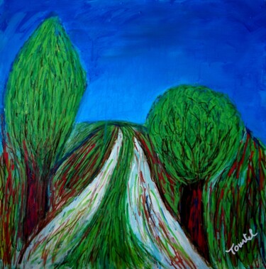 Painting titled "paysage6" by Patrick Tourtel, Original Artwork, Acrylic