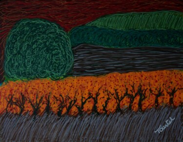 Painting titled "automne" by Patrick Tourtel, Original Artwork, Acrylic