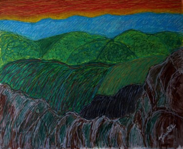 Peinture intitulée "paysage8" par Patrick Tourtel, Œuvre d'art originale, Acrylique