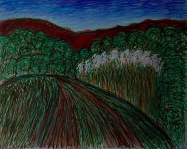 Painting titled "paysage 8" by Patrick Tourtel, Original Artwork, Acrylic