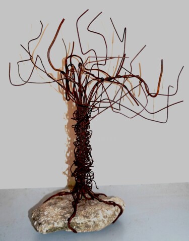 Sculpture titled "ARBRE" by Patrick Tourtel, Original Artwork, Wire