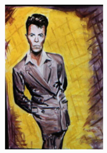 Painting titled "Bowie" by Patrick Tubaro, Original Artwork, Watercolor