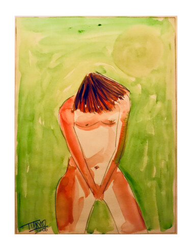 Malerei mit dem Titel "femina 4" von Patrick Tubaro, Original-Kunstwerk, Aquarell