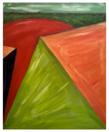 Pintura titulada "Horizon naturel" por Patrick Tubaro, Obra de arte original, Oleo Montado en Bastidor de camilla de madera