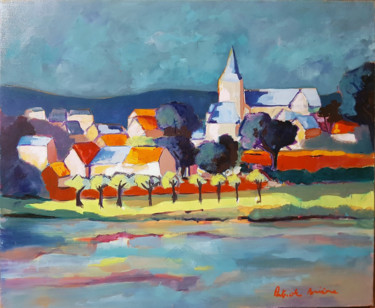 Painting titled "Pouilly sur Loire" by Patrick Briere, Original Artwork, Oil