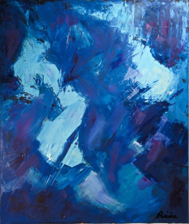 Painting titled "Deep Blue" by Patrick Briere, Original Artwork, Oil