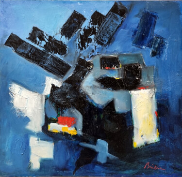 Peinture intitulée "Bleus à l'âme" par Patrick Briere, Œuvre d'art originale, Huile