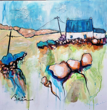 Картина под названием "Dans la lande" - Patrick Briere, Подлинное произведение искусства, Акрил Установлен на Деревянная рам…