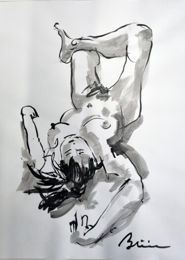 Drawing titled "Camille" by Patrick Briere, Original Artwork, Ink
