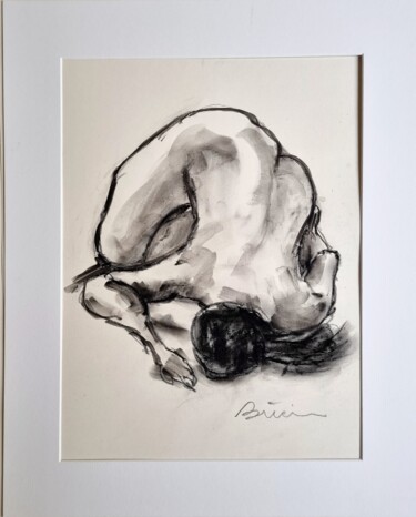 Drawing titled "Nu couché 10" by Patrick Briere, Original Artwork, Charcoal