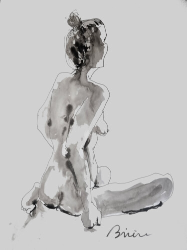 Рисунок под названием "Aline" - Patrick Briere, Подлинное произведение искусства, Чернила
