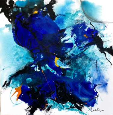 Peinture intitulée "Deep blue night" par Patrick Briere, Œuvre d'art originale, Acrylique Monté sur Châssis en bois