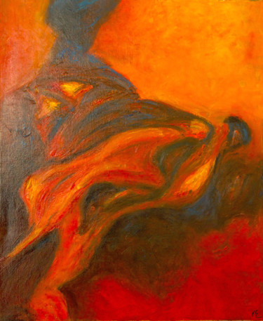 Pintura intitulada "Tunique rouge" por Patrick Couvreur, Obras de arte originais, Óleo