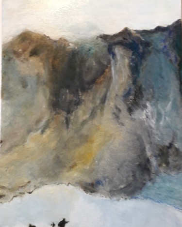 Peinture intitulée "Coulée" par Patrick Couvreur, Œuvre d'art originale, Huile