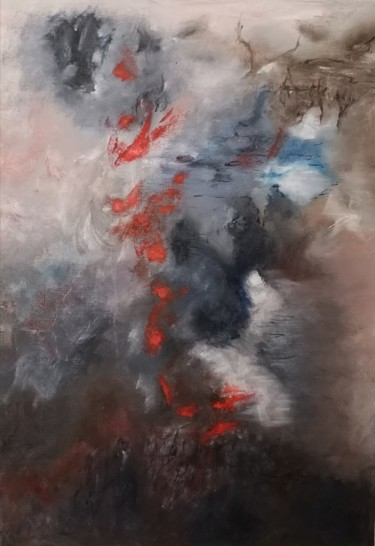 Peinture intitulée "Tsunami" par Patrick Couvreur, Œuvre d'art originale, Huile