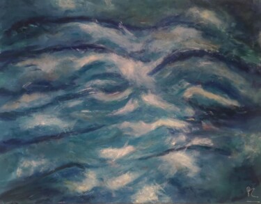 Painting titled "turbulence" by Patrick Couvreur, Original Artwork, Oil Mounted on Wood Stretcher frame