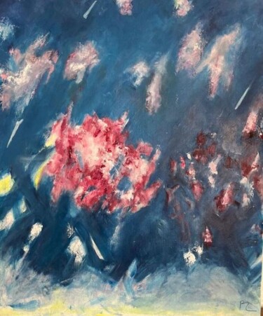 Картина под названием "Galaxie" - Patrick Couvreur, Подлинное произведение искусства, Масло Установлен на Деревянная рама дл…