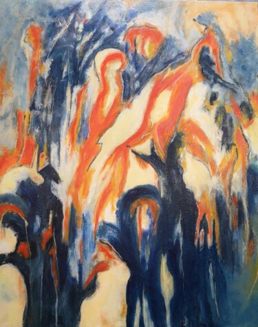 Peinture intitulée "Fantasmes 1" par Patrick Couvreur, Œuvre d'art originale, Huile Monté sur Châssis en bois