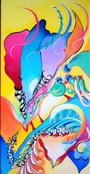 Painting titled "Fantaisie chromatiq…" by Patrick Davoine, Original Artwork, Acrylic