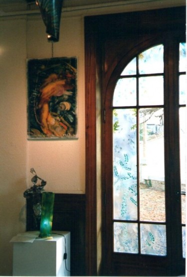Peinture intitulée ""Simili vitrail" -…" par Debri, Œuvre d'art originale, Huile