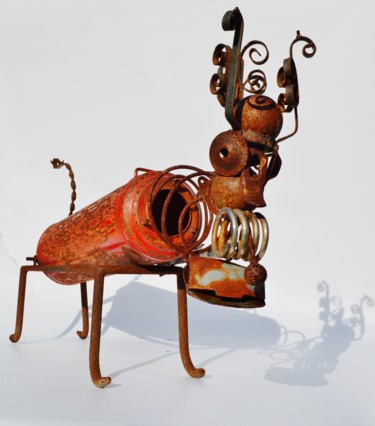 Sculpture titled "chien-1.jpg" by Debri, Original Artwork, Metals