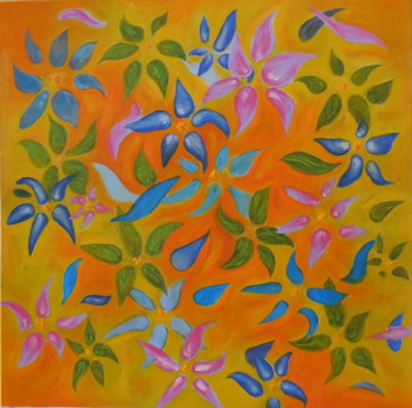 Peinture intitulée "INFLORESCENCE ORANGE" par Patrick Nevoso, Œuvre d'art originale, Huile