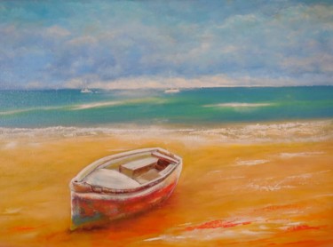 Painting titled "Solitude." by Patrick Nevoso, Original Artwork, Oil