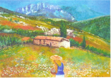 Pintura intitulada "Alpes méridionales" por Patrick Nevoso, Obras de arte originais, Óleo