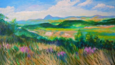 Painting titled "Monts-d'Auvergne." by Patrick Nevoso, Original Artwork, Oil