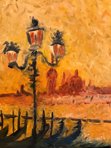 Painting titled "Eternelle Venise" by Patrick Fourquet, Original Artwork, Oil