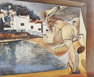 Malerei mit dem Titel "Hommage à Dali" von Patrick Lemiere, Original-Kunstwerk, Öl