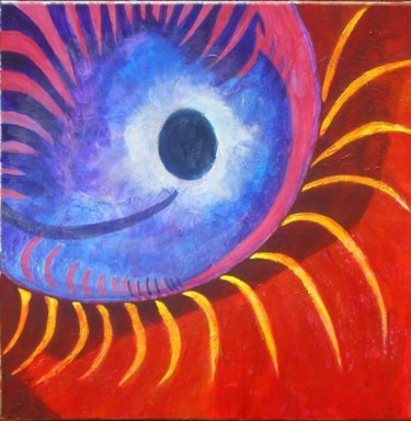 Peinture intitulée "L'oeil du soleil." par Patrick Mahieu, Œuvre d'art originale, Huile