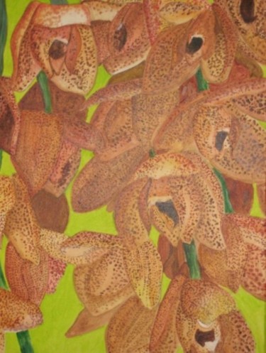 Peinture intitulée "Orchidée II" par Patrick Mahieu, Œuvre d'art originale, Huile