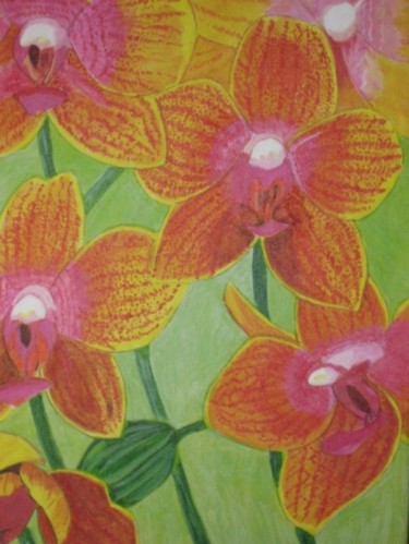 Peinture intitulée "Orchidée III" par Patrick Mahieu, Œuvre d'art originale, Huile