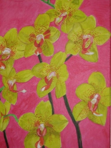 Peinture intitulée "Orchidée VI" par Patrick Mahieu, Œuvre d'art originale, Huile