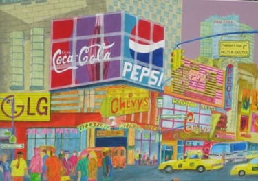 Peinture intitulée "N.Y." par Patrick Mahieu, Œuvre d'art originale, Huile