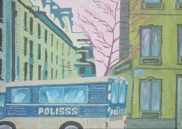 Peinture intitulée "Polisss secourrrr" par Patrick Mahieu, Œuvre d'art originale, Huile
